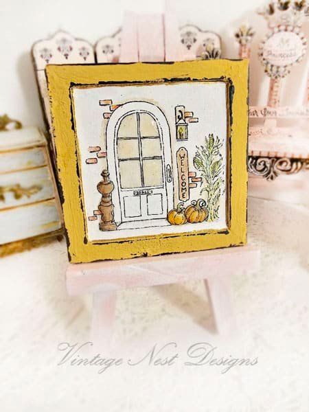 Dollhouse Miniature Fall Pumpkin Scene No.1:1 Handmade image 2