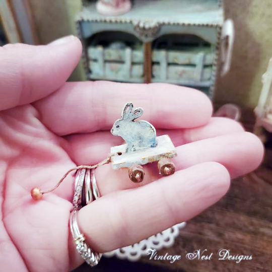 Toy Rabbit No.3 Handmade Dollhouse Miniature image 1