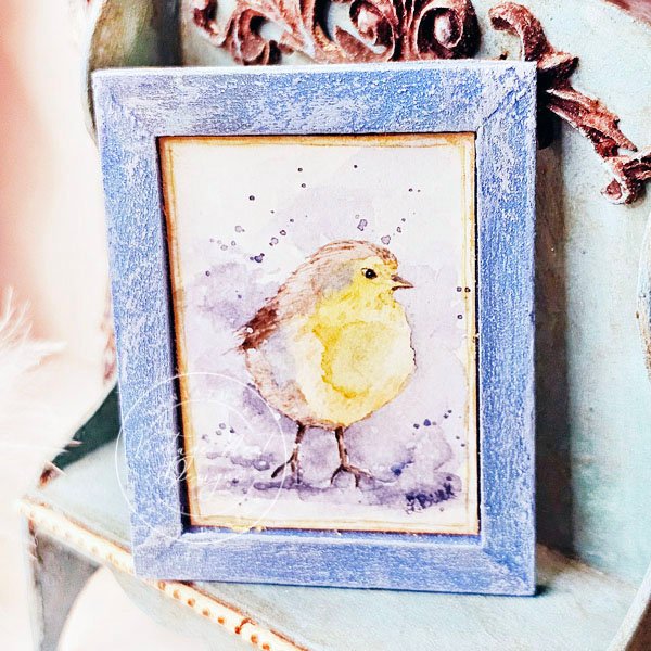 Bird No.1:1 Dollhouse Miniature Handmade Wooden Framed Art image 5