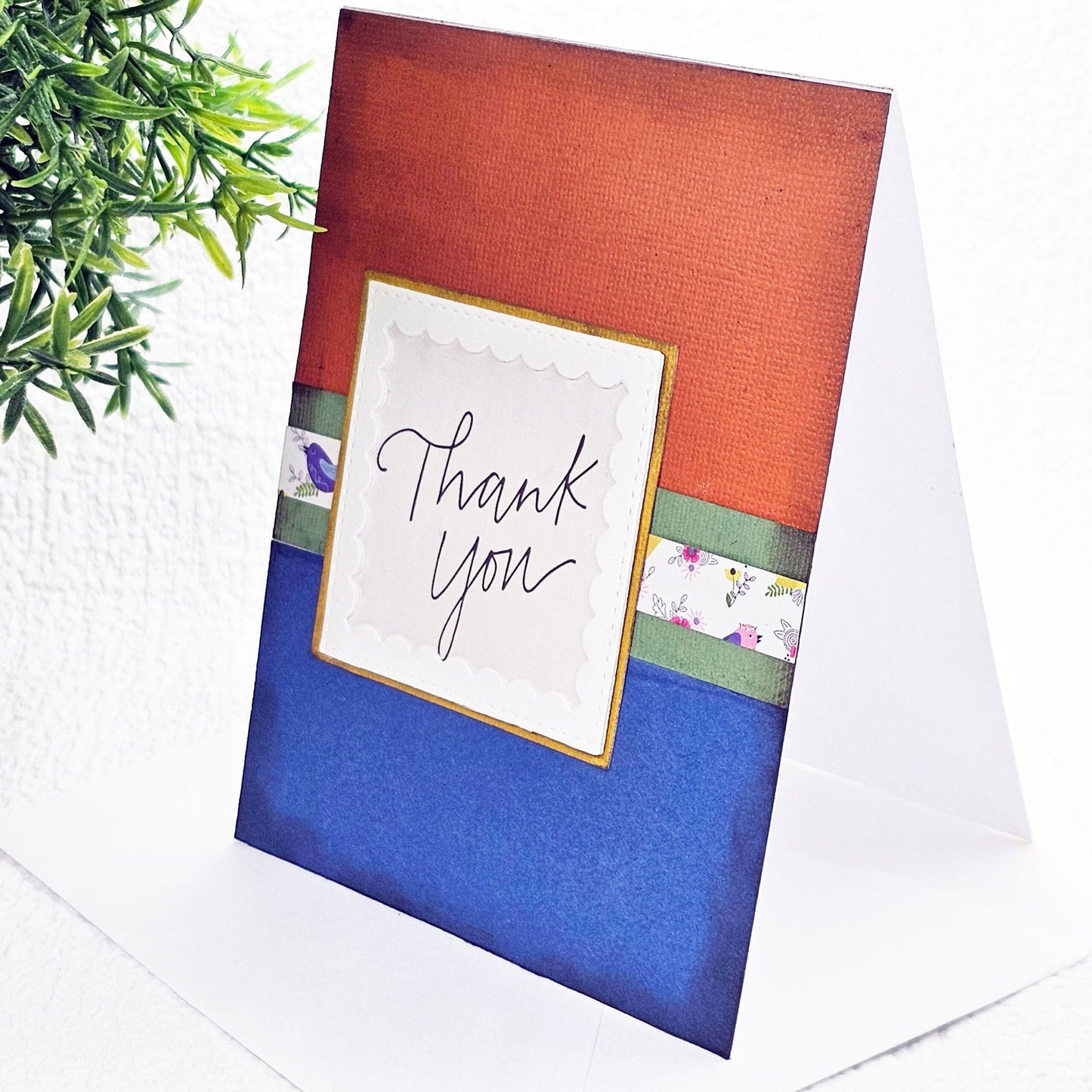 Thank You Card No.2 Greeting Blank Inside Handmade One of a Kind image 5