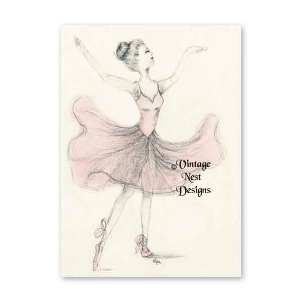 Ballerina No.4 Digital Prints Watercolor Painting image 3