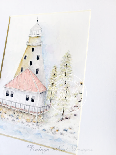Lighthouse No.1 Original Watercolor Painting. image 3