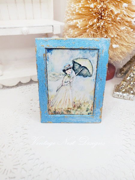 Monet No.1:2 Dollhouse Miniature Handmade Wooden Framed Art image 2