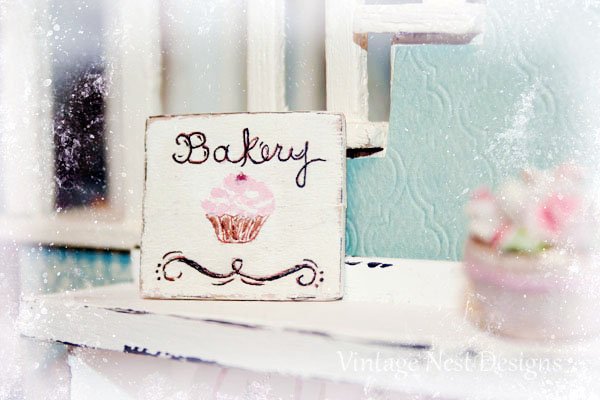 Bakery Sign No.22 Dollhouse Miniature Handmade image 0