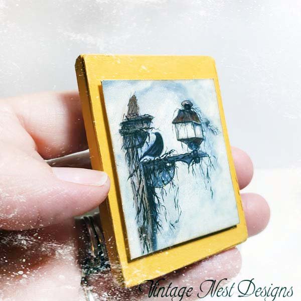 Crow Lantern No.1:2 Dollhouse Miniature Handmade image 1