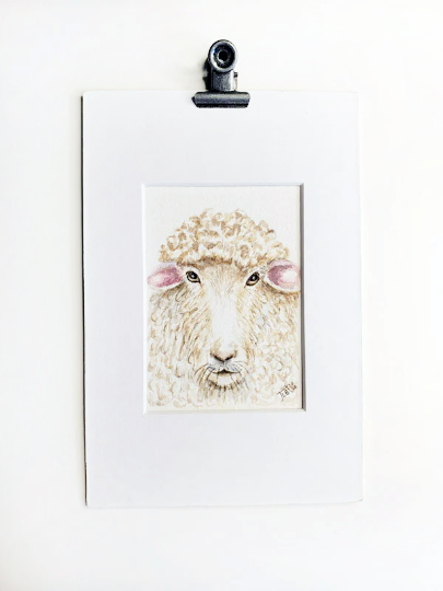 Sheep No.1 Original Watercolor Painting image 2