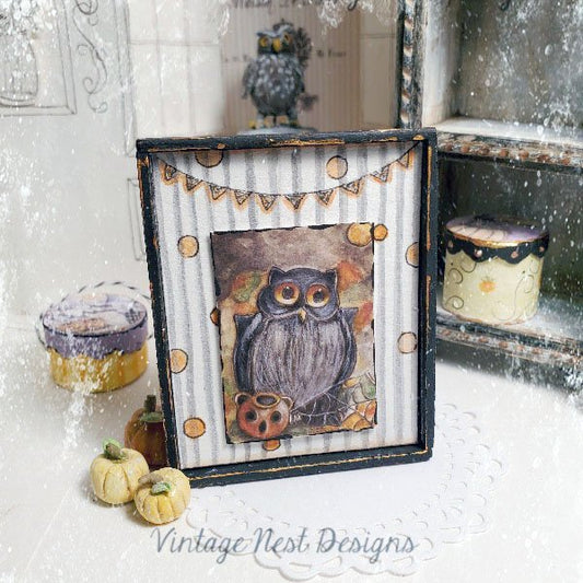 Halloween Owl No.4:2 Dollhouse Miniature Handmade image 0