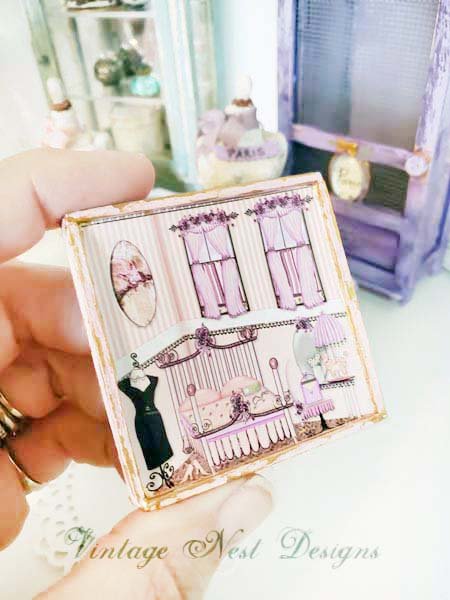 Glamour Girl Bedroom No.1:1 Dollhouse Miniature Handmade image 2
