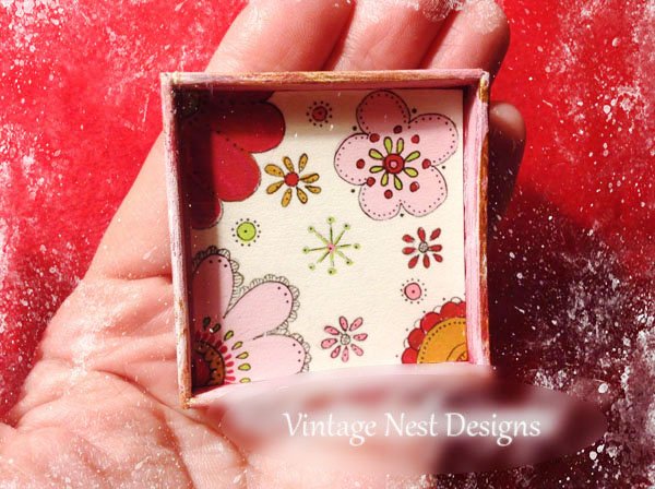 Valentine Flowers No.1 Dollhouse Miniature Handmade Framed Art image 3