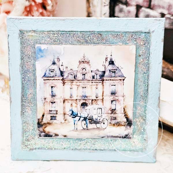 Horse and Carriage No.2:1 Dollhouse Miniature Handmade Wooden Framed Art image 7