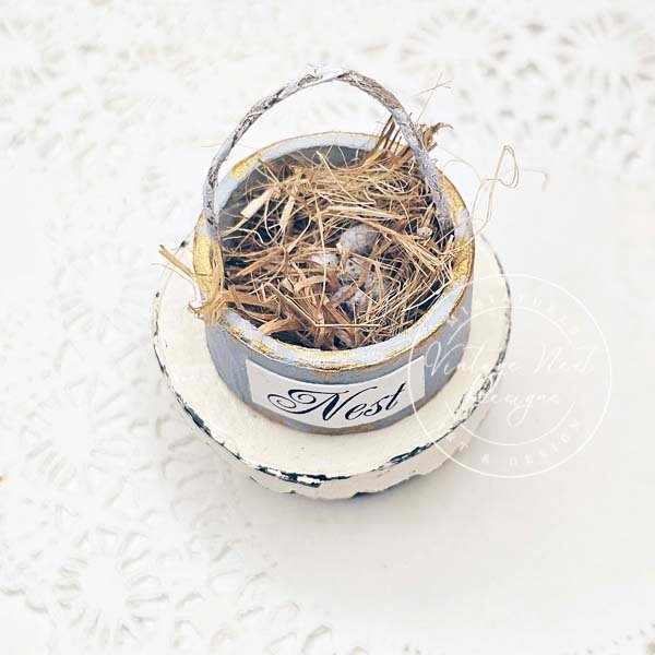 Bird Nest Basket No.17 Handmade Miniature image 9