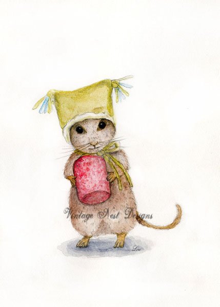 Mouse No.4 Digital Prints Watercolor Painting image 0
