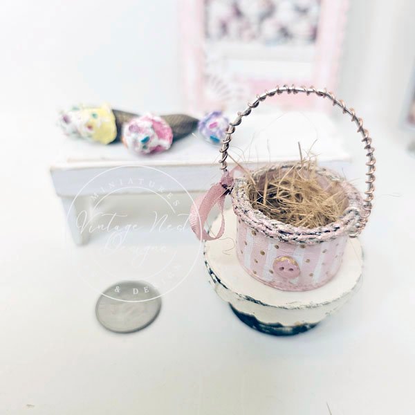 Ice Cream Bucket No.5:1 Dollhouse Miniature Handmade image 2