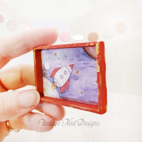 Sun Moon Stars Rocket Ship No.3:1 Dollhouse Miniature Handmade image 5