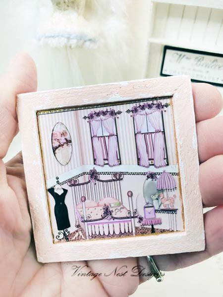 Glamour Girl Bedroom No.1:2 Dollhouse Miniature Handmade image 2