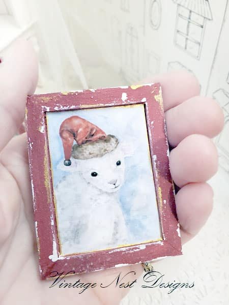 Christmas Lamb No.1:2 Dollhouse Miniature Handmade image 4