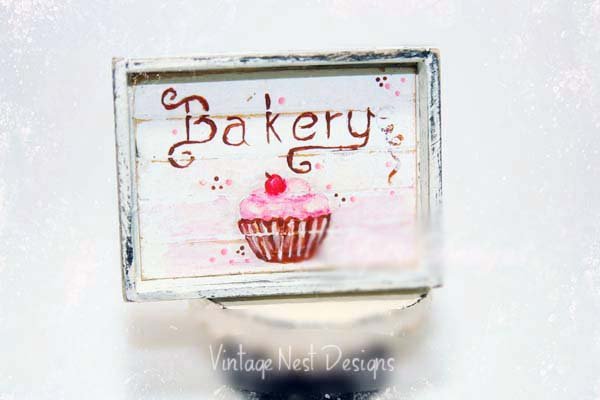 Bakery Sign No.1 Dollhouse Miniature Handmade image 0