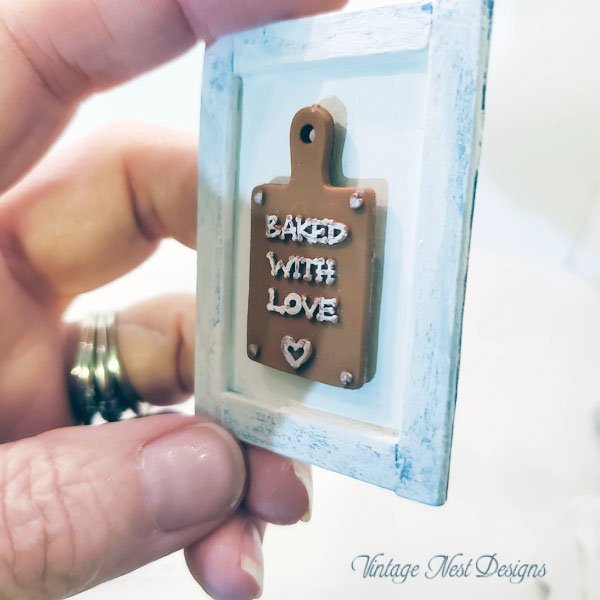 Bakery Sign No.2 Dollhouse Miniature Handmade Wooden Framed Art image 1