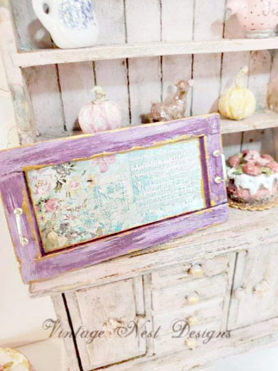 Tray No.3 Dollhouse Miniature Handmade Wooden Framed image 4