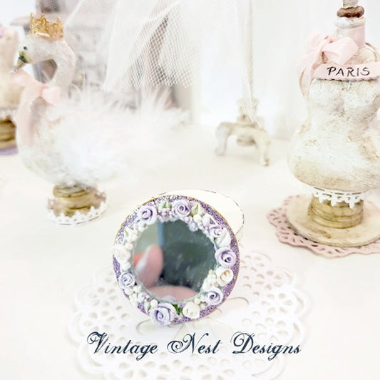 Vanity Mirror No.3 Dollhouse Miniature Porcelain Handmade image 0