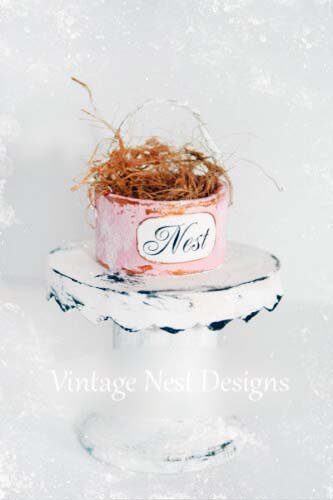 Bird Nest Basket No.16 Dollhouse Miniature Handmade image 1