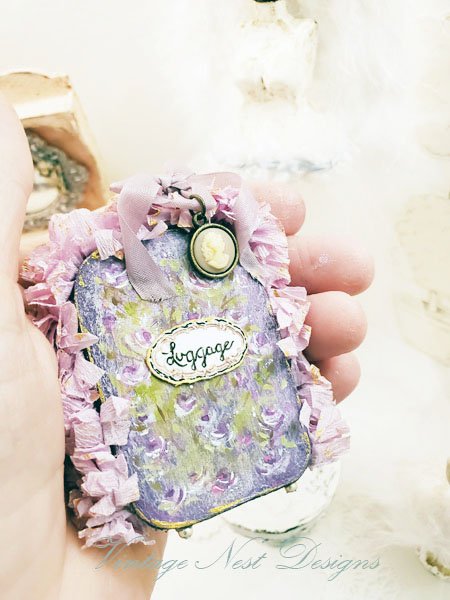 Roses Luggage No.36 Dollhouse Miniature Handmade image 3