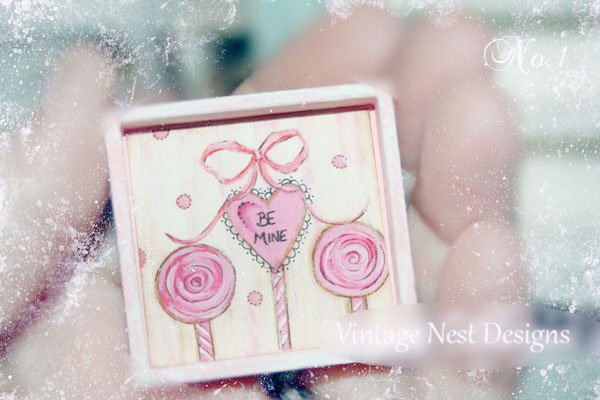Valentine Lollipop No.1 Dollhouse Miniature Handmade image 2