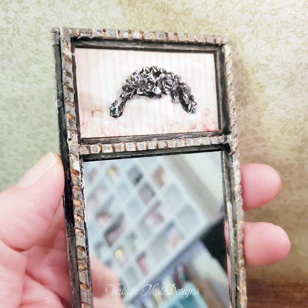 Old Vintage Mirror No.2 Dollhouse Miniature Handmade image 1