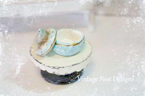 Bird Nest Bowl No.1 Handmade Miniature image 0