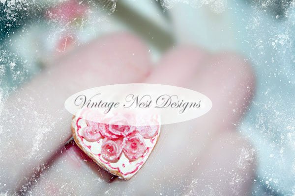 Valentine Heart Cookies No.1 Dollhouse Miniature Handmade image 1