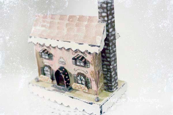Putz Pink House No.7 Handmade Miniature image 0
