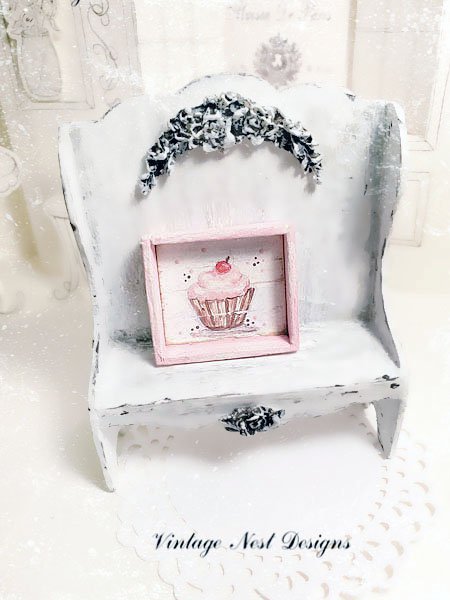 Cupcake No.9:1 Dollhouse Miniature Handmade Framed Art image 5