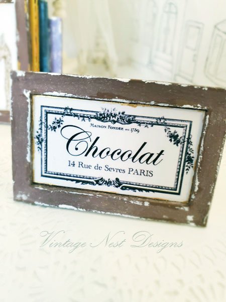 Chocolate Sign No.2:1 Dollhouse Miniature Handmade Wooden Framed Art image 3