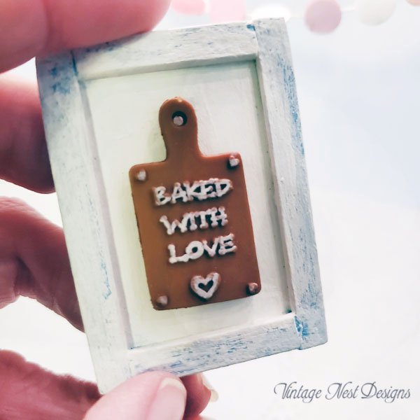 Bakery Sign No.2 Dollhouse Miniature Handmade Wooden Framed Art image 2