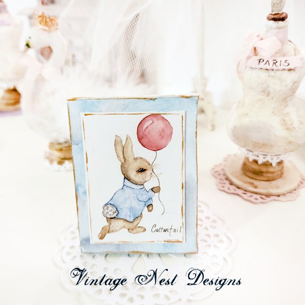 Nursery Cottontail Rabbit No.1:1 Dollhouse Miniature Handmade image 0