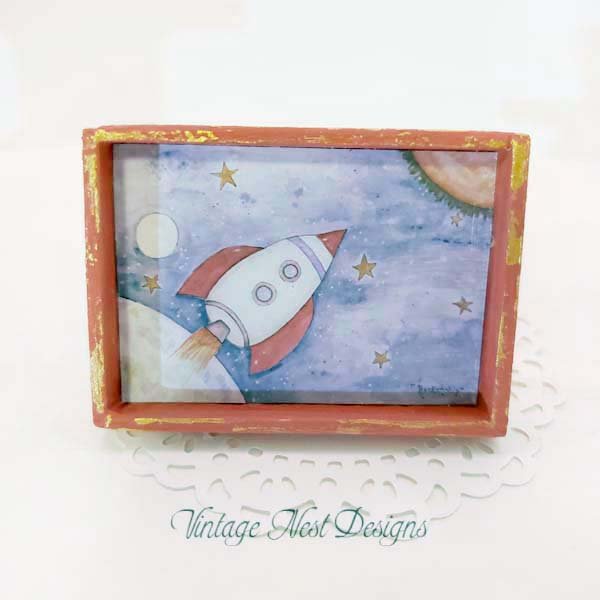 Sun Moon Stars Rocket Ship No.3:1 Dollhouse Miniature Handmade image 4
