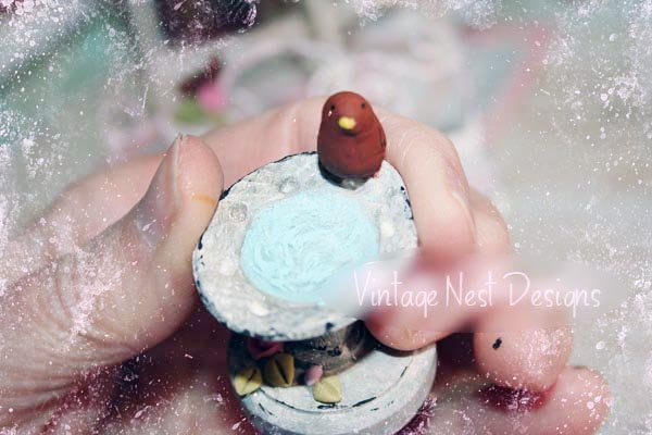 Bird Bath No.1:1 Dollhouse Miniature Handmade image 2