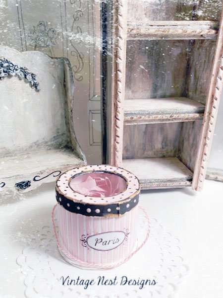 Hat Band Box No.58 Dollhouse Miniature Handmade image 1