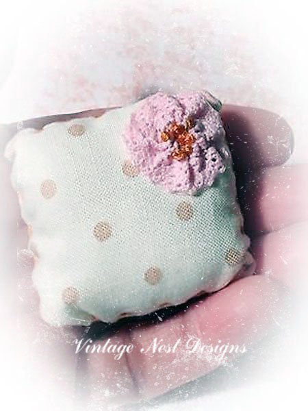 Pillow No.7 Dollhouse Miniature Handmade image 3
