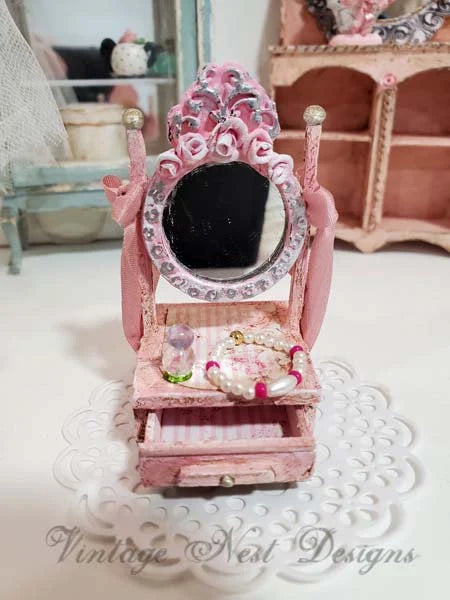 Vanity Mirror No.2 Dollhouse Miniature Handmade image 0