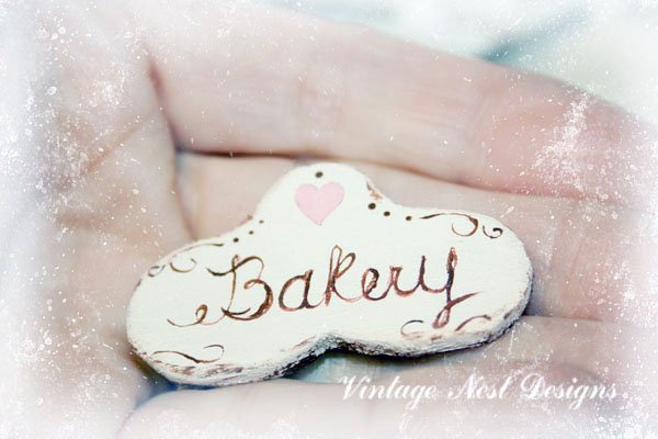 Bakery Sign No.13 Dollhouse Miniature Handmade image 1