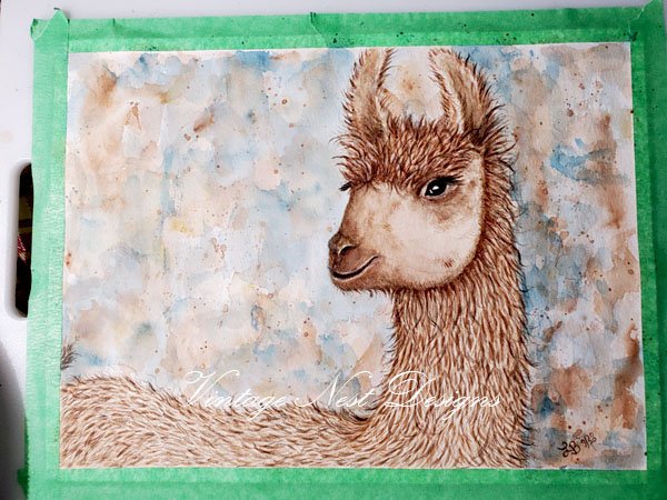 Llama No.1 Digital Prints Watercolor Painting image 2