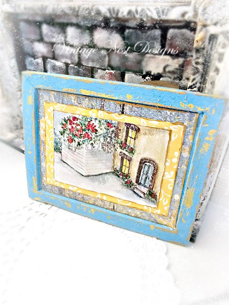 Cottage House No.6:1 Dollhouse Miniature Handmade Wooden Framed Art image 0