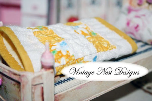 Quilt No.1 Dollhouse Miniature Handmade image 0