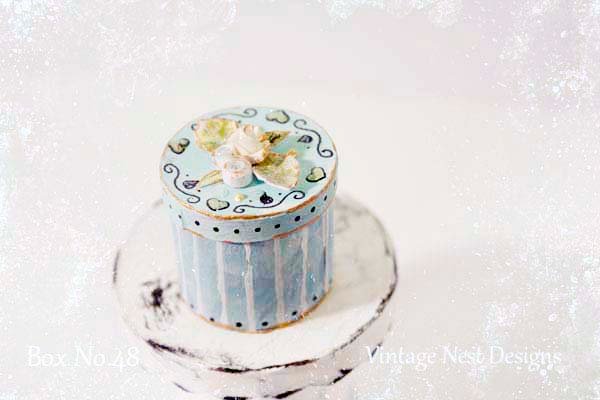 Hat Band Box Blue No.48 Dollhouse Miniature Handmade image 4