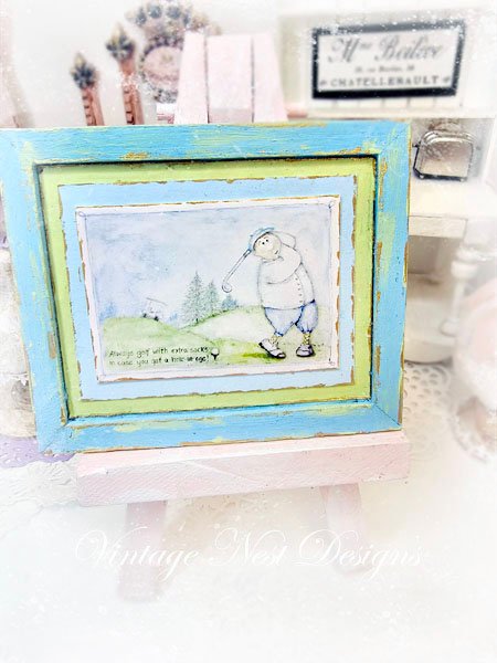 Always Golf No.1:1 Dollhouse Miniature Handmade Wooden Framed Art image 4