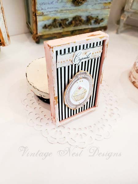 Cupcake Sign No.14:1 Dollhouse Miniature Handmade Wooden Framed Art image 2