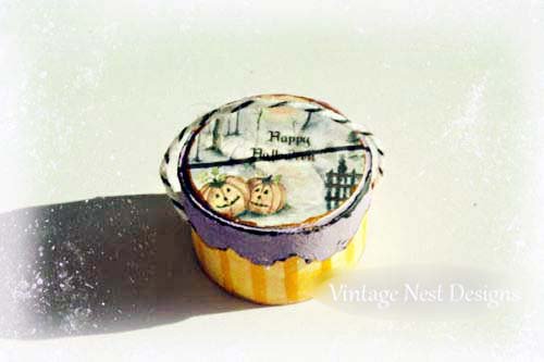 Pumpkins in the Woods Box No.1 Dollhouse Miniature Handmade image 1
