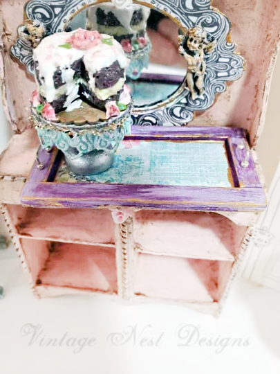 Tray No.3 Dollhouse Miniature Handmade Wooden Framed image 2