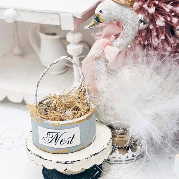 Bird Nest Basket No.17 Handmade Miniature image 5